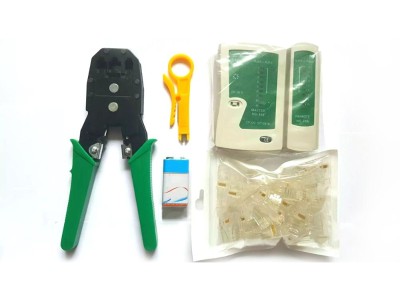 Network Cable Tester Kit w/ Crimper & RJ45/RJ11 Tools