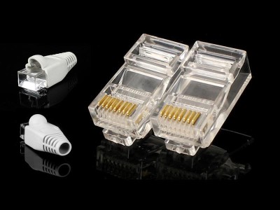 RJ45 Network Connector Plug 50pcs + Caps 50pcs
