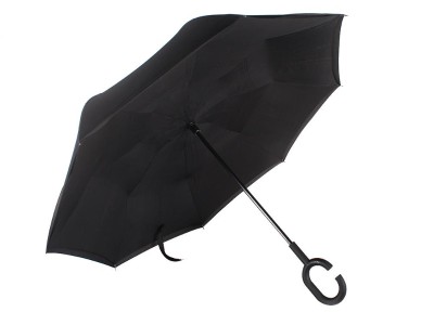 Inverted Folding Double Layer Umbrella - Black