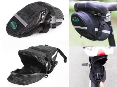 Black Waterproof Bicycle Saddle Storage Bag