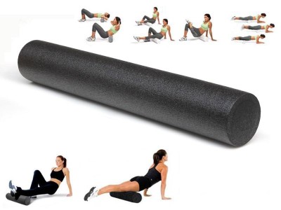 Yoga Foam Roller Round 90CM x 15CM - BLACK
