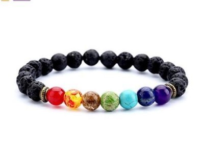 7 Chakra Lava Rock Bracelet Yoga Bracelet