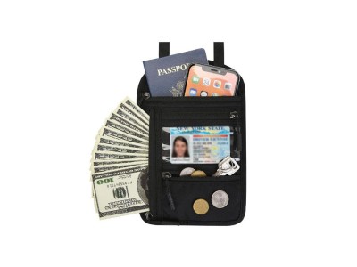 RFID Blocking Neck Passport Holder & Travel Wallet