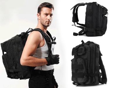 25L Black Oxford Fabric Backpack for Ourdoor Camping/ Hiking