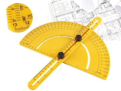 Angle Finder Swing Arm Protractor 0-180 Degrees Ruler