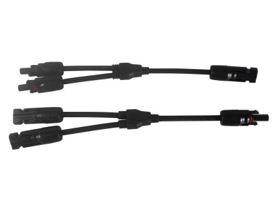 Pair MC4 Connectors Y Branch Solar Panel Adaptor Cables