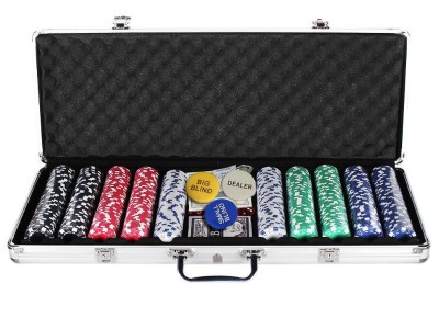500pcs Poker Chips Set with 2 Playing Card Decks