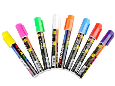 8 x Erasable Fluorescent Window Markers set