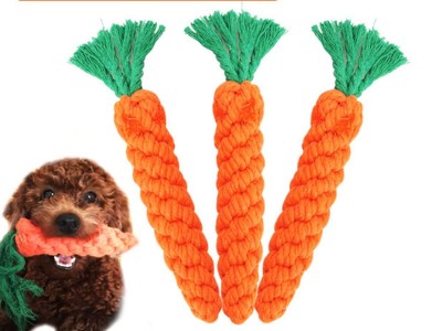 Pet Dog Cotton Carrot Rope Chew Toy