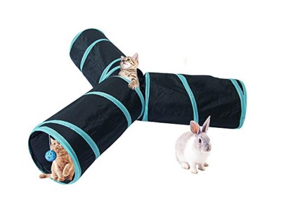 3-Way Collapsible Cat Tunnel with Bell & Peephole
