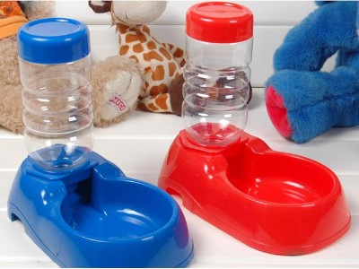 Automatic Water Dispenser Pet Food Dish Bowl Feeder Blue