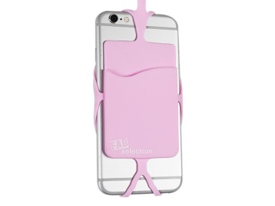 Smartphone Lanyard with Card Slot Logo- Pink