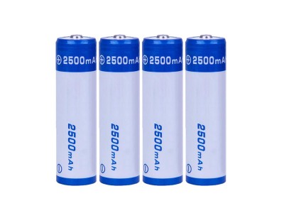 4pcs Rechargeable 18650 Li-ion Batteries 3.7V 2500mAh