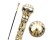 Folding Gentleman's Walking Cane (Black/Gold Alloy)
