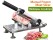 Manual Frozen Meat Slicer, Stainless Steel, Adjustable 0.3-8mm
