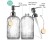 Glass Soap Dispenser, 500ml, Diamond Cut, Stainless Steel Pump