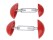 Adjustable Red Mini Shoe Stretchers - 2pcs