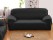 Sofa Cover Couch Cover 2-seater Black