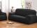 Sofa Cover Couch Cover 2-seater Black