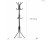 Black Metal Coat & Hat Stand, 8 Hooks