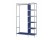 Navy Blue Functional Clothes Wardrobe with Storage Shelves