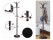Free-Standing Metal Coat & Hat Rack with 15 Hooks