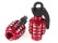 Hand Grenade Valve Dust Caps Motor Bike BMX Car - Red