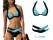 Sexy Black & Blue Nylon Spandex Bikini for Women - L