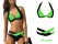 Sexy Black & Green Nylon Spandex Bikini for Women - M