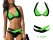 Sexy Black & Green Nylon Spandex Bikini for Women - L
