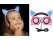 Foldable Wired Cat Ear Headphones with LED Flashing Light -Black